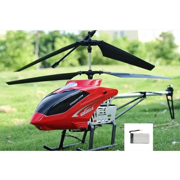Large Remote Control Helicopter with LED Lights and Alloy Frame for Outdoor Use