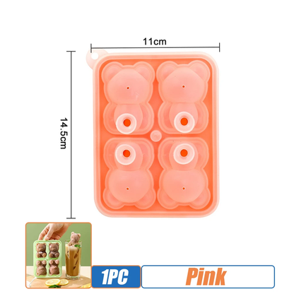 Bear-Shaped Silicone Ice Cube Mold, BPA-Free Freezer Ice Trays for Smoothies, Baby Food & Drinks