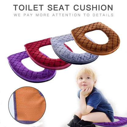 Plush Washable Toilet Seat Cover Cushion O Shape Warm Soft Lid Pad