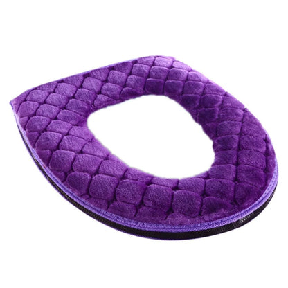 Plush Washable Toilet Seat Cover Cushion O Shape Warm Soft Lid Pad