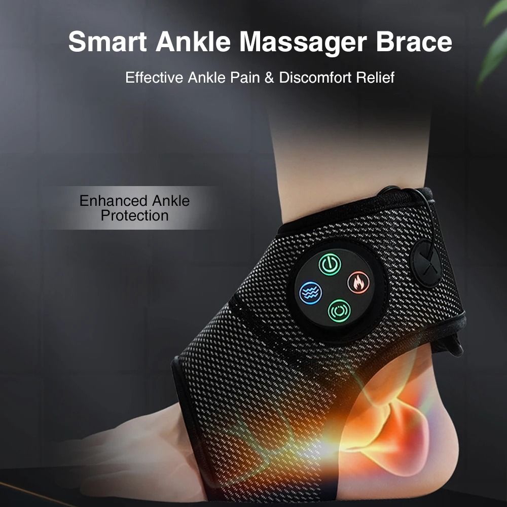 Electric Foot and Ankle Massager with Heating Vibration and Compression for Pain Relief and Joint Support