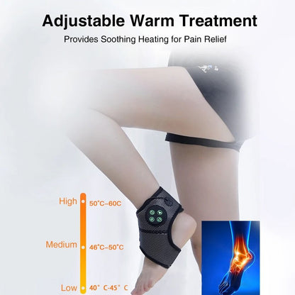 Electric Foot and Ankle Massager with Heating Vibration and Compression for Pain Relief and Joint Support