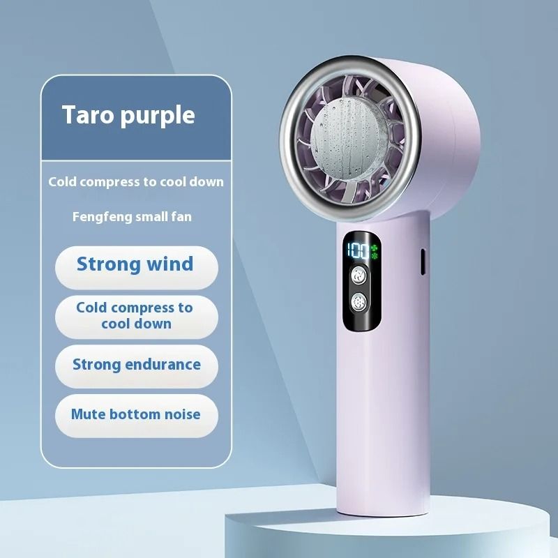 Portable Turbo Mini Fan with Ice Compress Function and Adjustable 3 Speed Settings for Personal Cooling