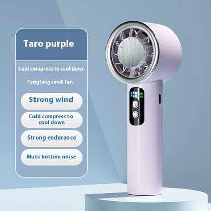 Portable Turbo Mini Fan with Ice Compress Function and Adjustable 3 Speed Settings for Personal Cooling