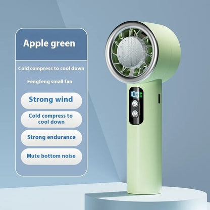 Portable Turbo Mini Fan with Ice Compress Function and Adjustable 3 Speed Settings for Personal Cooling