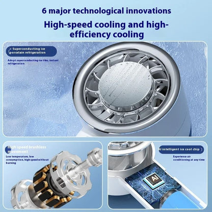 Portable Turbo Mini Fan with Ice Compress Function and Adjustable 3 Speed Settings for Personal Cooling