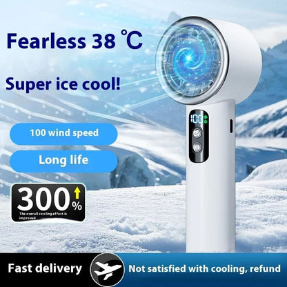 Portable Turbo Mini Fan with Ice Compress Function and Adjustable 3 Speed Settings for Personal Cooling