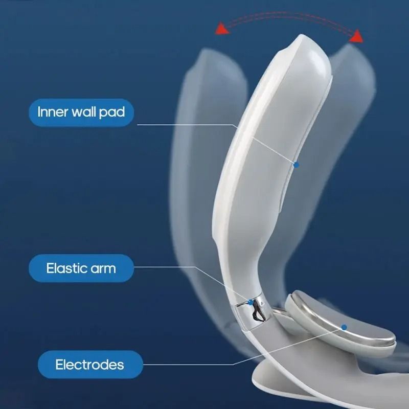 4 Head USB Rechargeable Neck Massager with Voice Guidance and Heating Function for Cervical Relief