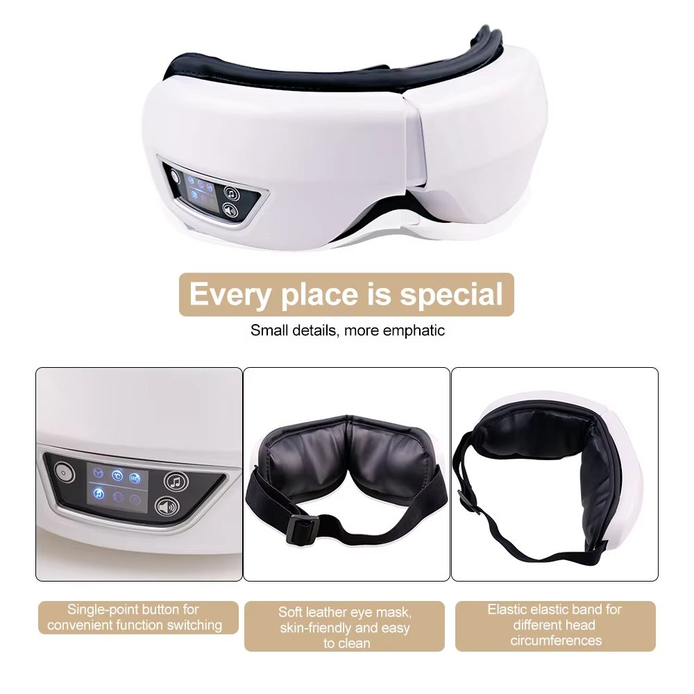 Smart Vibration Eye Massager with Heat & Airbag Compression for Dark Circles and Eye Fatigue Relief