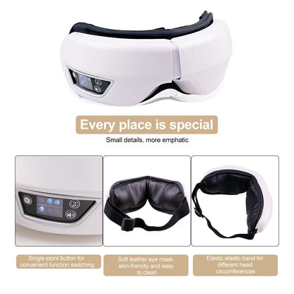 Smart Vibration Eye Massager with Heat & Airbag Compression for Dark Circles and Eye Fatigue Relief