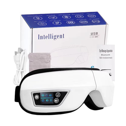Smart Vibration Eye Massager with Heat & Airbag Compression for Dark Circles and Eye Fatigue Relief