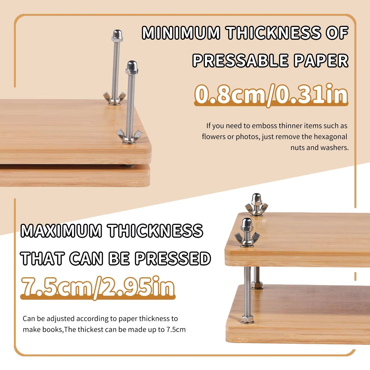 Complete Bookbinding Tools Set with Bone Folder, Waxed Thread, and Paulownia Wood Portable Binding Press