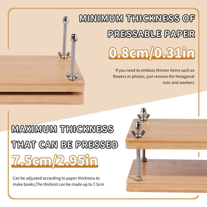 Complete Bookbinding Tools Set with Bone Folder, Waxed Thread, and Paulownia Wood Portable Binding Press