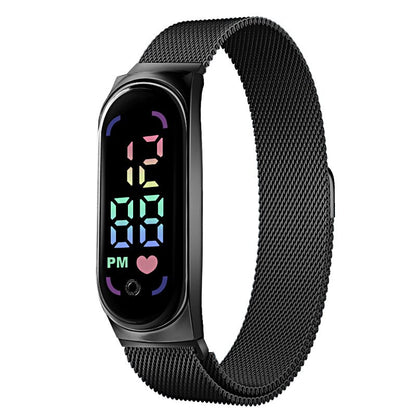 Waterproof Digital LED Watch for Women 2024, Magnetic Strap, Stylish Touch Screen Feminine Clock Gift Idea