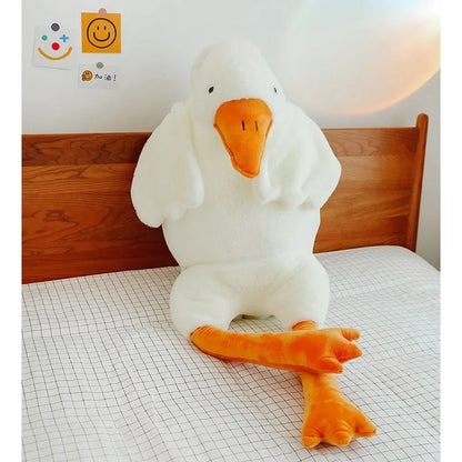 Big White Goose Plush Pillow Soft Toy for Bed or Gift in Multiple Sizes