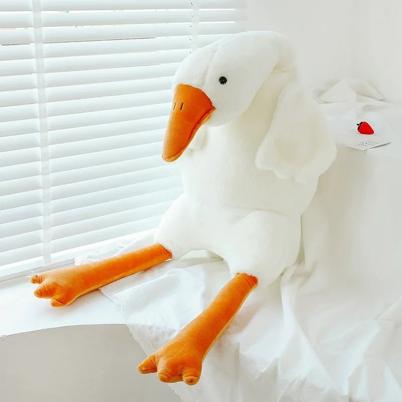 Big White Goose Plush Pillow Soft Toy for Bed or Gift in Multiple Sizes