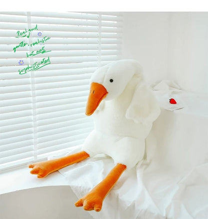 Big White Goose Plush Pillow Soft Toy for Bed or Gift in Multiple Sizes