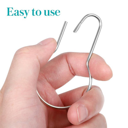 20 pcs Shower Curtain Hooks, Rustproof Gourd Shaped Glide Roller Rings for Bathroom Rods & Hanging Curtain Buckles