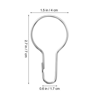 20 pcs Shower Curtain Hooks, Rustproof Gourd Shaped Glide Roller Rings for Bathroom Rods & Hanging Curtain Buckles