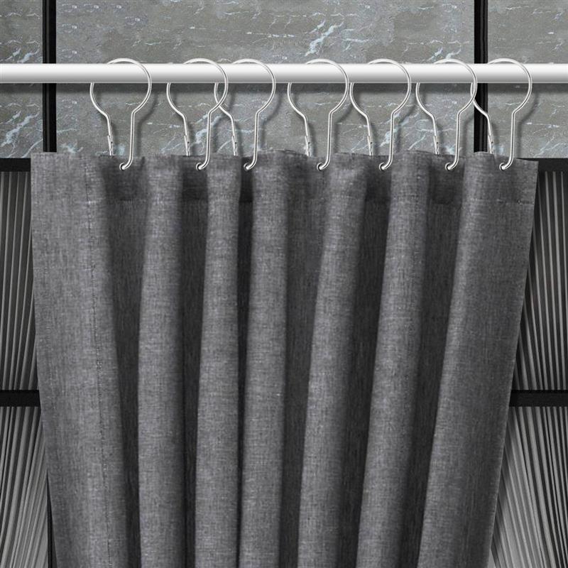 20 pcs Shower Curtain Hooks, Rustproof Gourd Shaped Glide Roller Rings for Bathroom Rods & Hanging Curtain Buckles