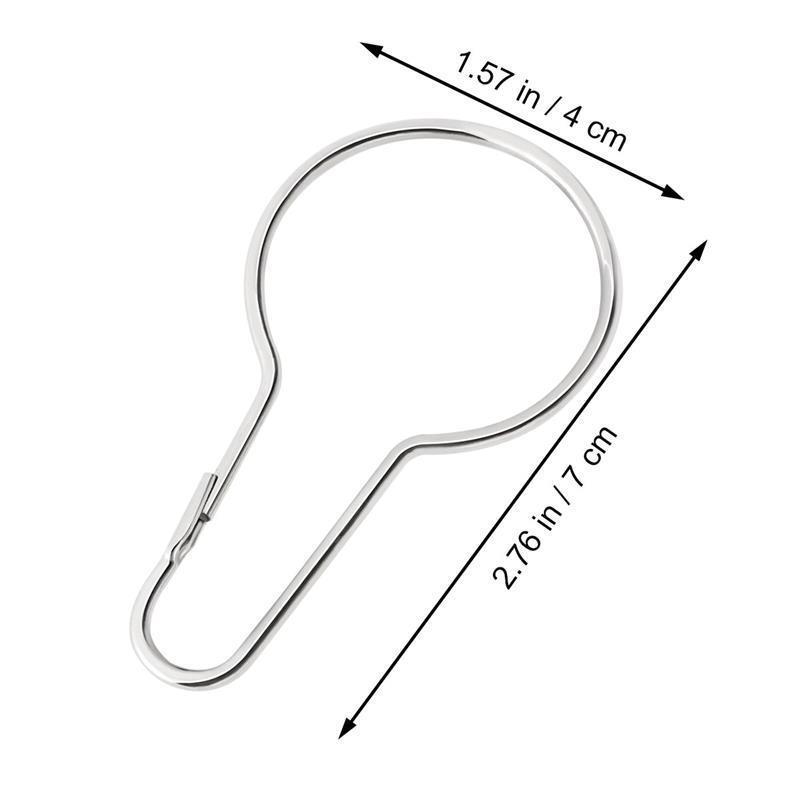 20 pcs Shower Curtain Hooks, Rustproof Gourd Shaped Glide Roller Rings for Bathroom Rods & Hanging Curtain Buckles