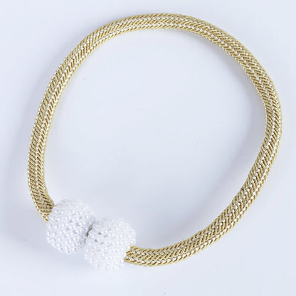 4Pcs Magnetic Curtain Clip, Pearl Ball Curtains Holder Tieback, Room Accessories for Home Decor, Hanging Ball Buckle