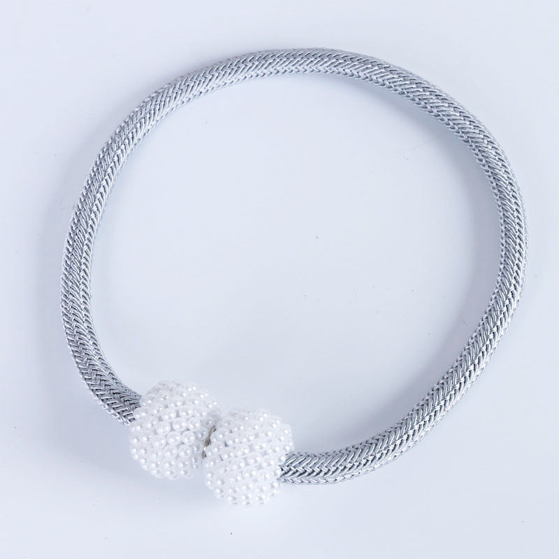 4Pcs Magnetic Curtain Clip, Pearl Ball Curtains Holder Tieback, Room Accessories for Home Decor, Hanging Ball Buckle