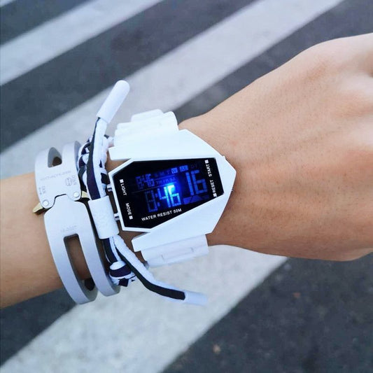Aircraft Style Kids Digital Sports Watch Multi Function Student Wristwatch