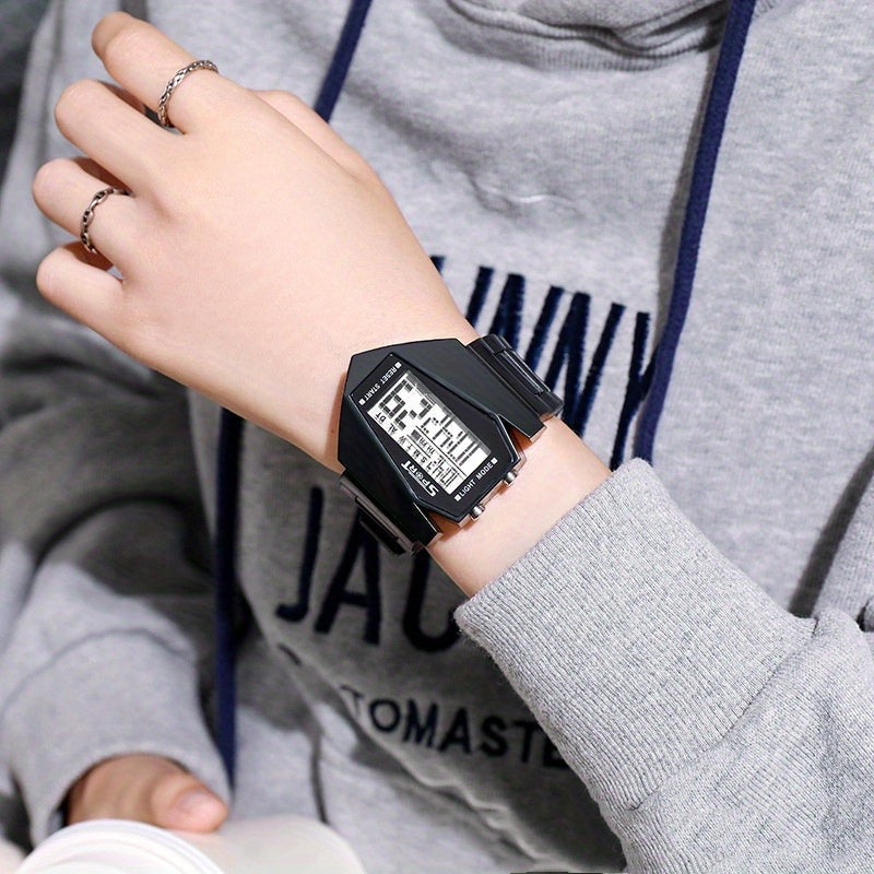 Aircraft Style Kids Digital Sports Watch Multi Function Student Wristwatch
