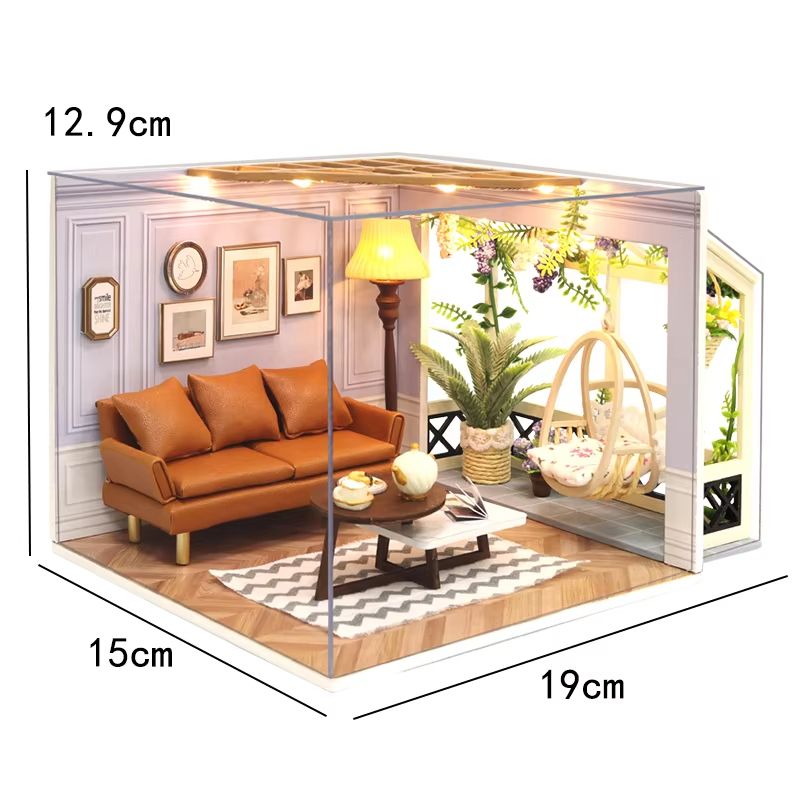 DIY Wooden Mini Dollhouse Kit – 3D Puzzle Toy with Furniture for Adults & Kids Room Decor
