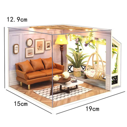 DIY Wooden Mini Dollhouse Kit – 3D Puzzle Toy with Furniture for Adults & Kids Room Decor