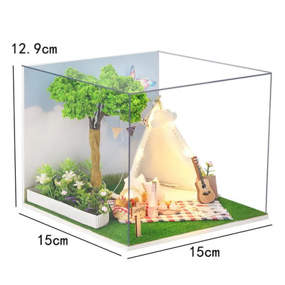 DIY Wooden Mini Dollhouse Kit – 3D Puzzle Toy with Furniture for Adults & Kids Room Decor