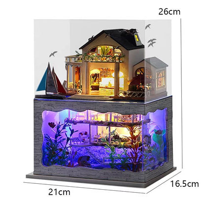 DIY Wooden Mini Dollhouse Kit – 3D Puzzle Toy with Furniture for Adults & Kids Room Decor