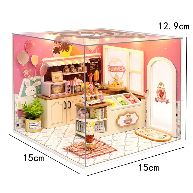 DIY Wooden Mini Dollhouse Kit – 3D Puzzle Toy with Furniture for Adults & Kids Room Decor