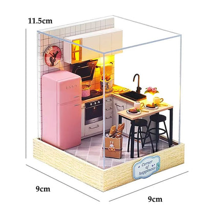 DIY Wooden Mini Dollhouse Kit – 3D Puzzle Toy with Furniture for Adults & Kids Room Decor