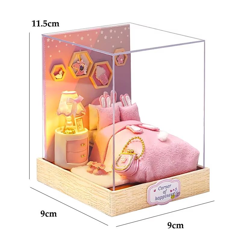 DIY Wooden Mini Dollhouse Kit – 3D Puzzle Toy with Furniture for Adults & Kids Room Decor