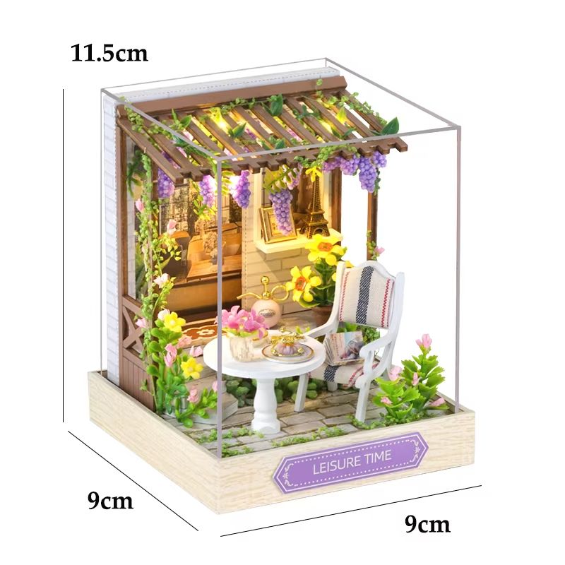 DIY Wooden Mini Dollhouse Kit – 3D Puzzle Toy with Furniture for Adults & Kids Room Decor