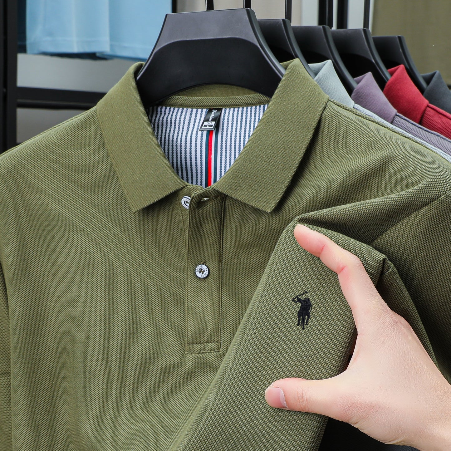 Luxury Cotton Polo Shirt for Men Business Casual Embroidered Summer Tee
