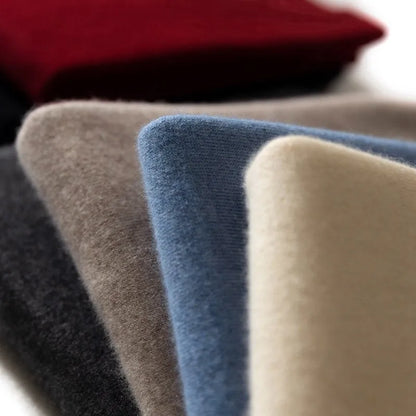 Mens Soft Cashmere Sweater, Autumn Winter Pullover Slim Fit V-Neck Knitted Woolen Knitwear for Business Casual Wear