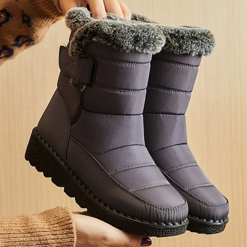 Womens Winter Boots with Faux Fur and Waterproof Design
