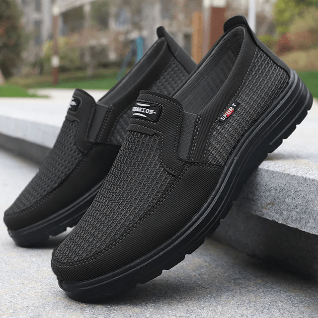 Mens Woven Knit Lightweight Running Shoes Non Slip Breathable Design