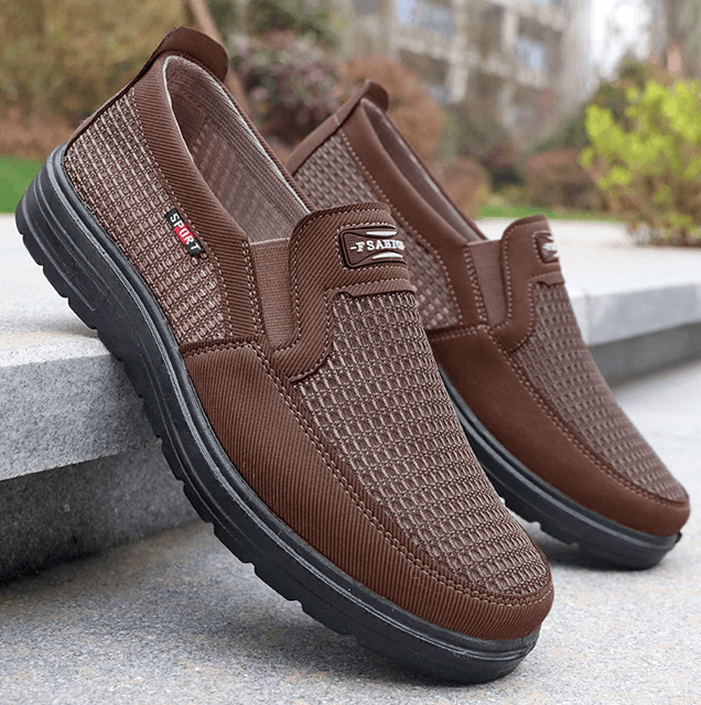 Mens Woven Knit Lightweight Running Shoes Non Slip Breathable Design