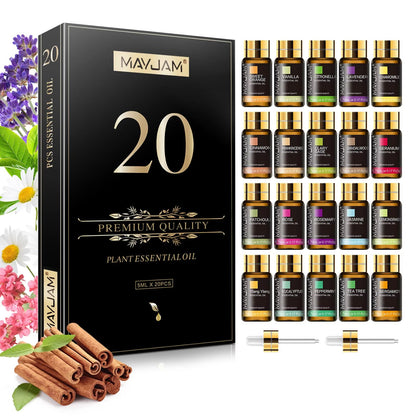 MAYJAM 20PCS Essential Oils Gift Set – Aromatherapy Oils for Diffuser, Candle Making & Home Relaxation