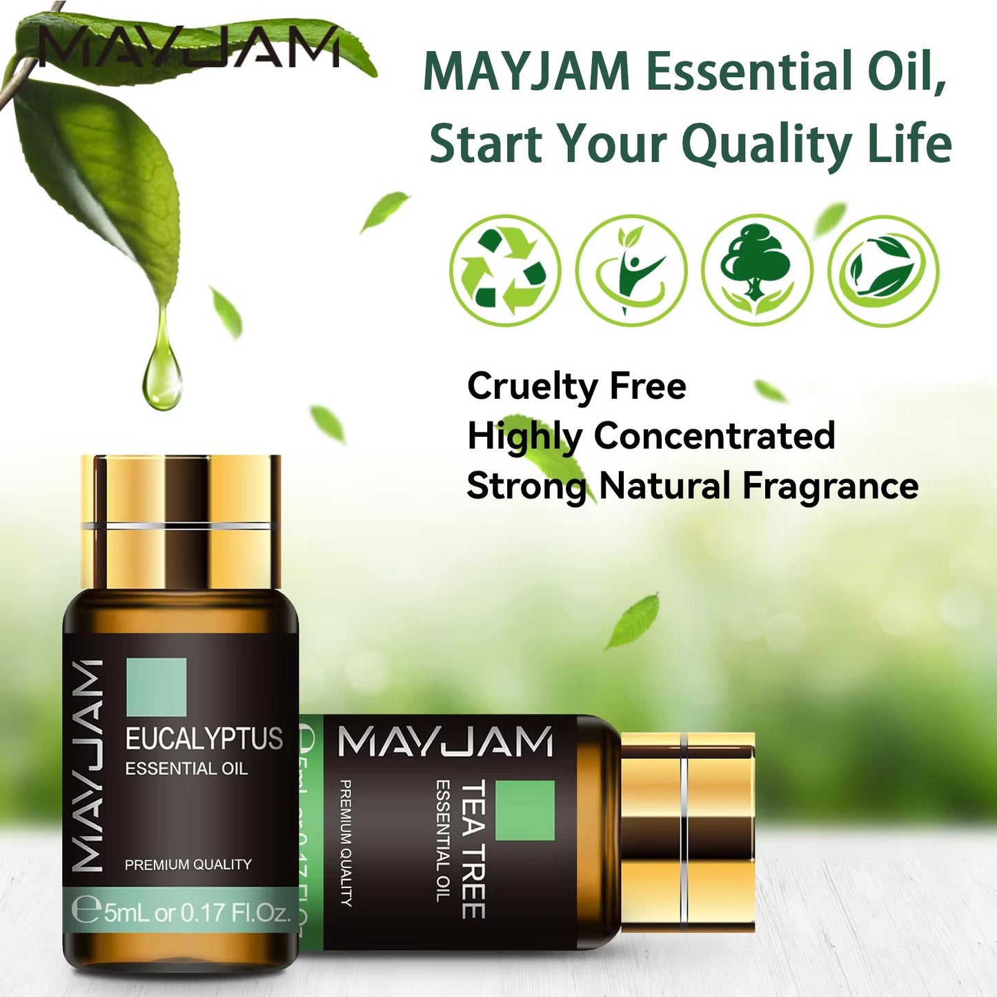 MAYJAM 20PCS Essential Oils Gift Set – Aromatherapy Oils for Diffuser, Candle Making & Home Relaxation