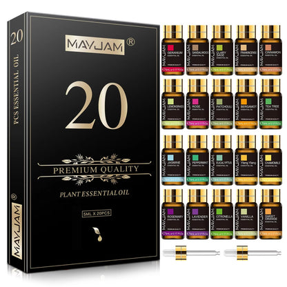 MAYJAM 20PCS Essential Oils Gift Set – Aromatherapy Oils for Diffuser, Candle Making & Home Relaxation