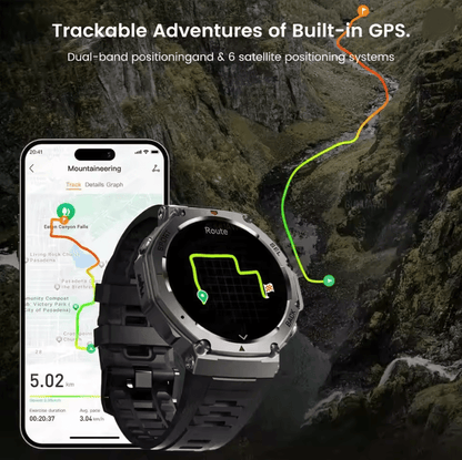 Military Grade Smart Watch with Bluetooth Calling GPS and 10ATM Waterproof Protection