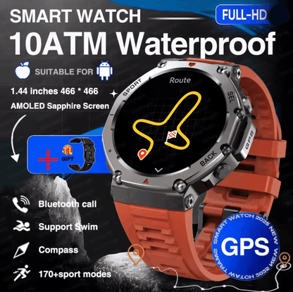 Military Grade Smart Watch with Bluetooth Calling GPS and 10ATM Waterproof Protection