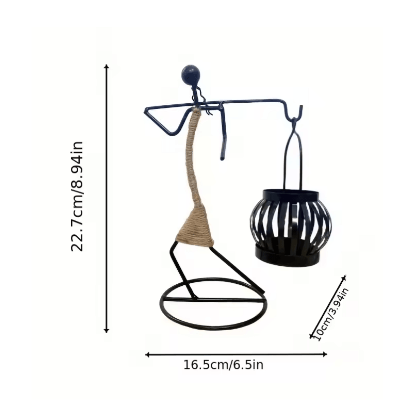 Nordic Abstract Metal Candle Holder Sculpture for Modern Home Decor