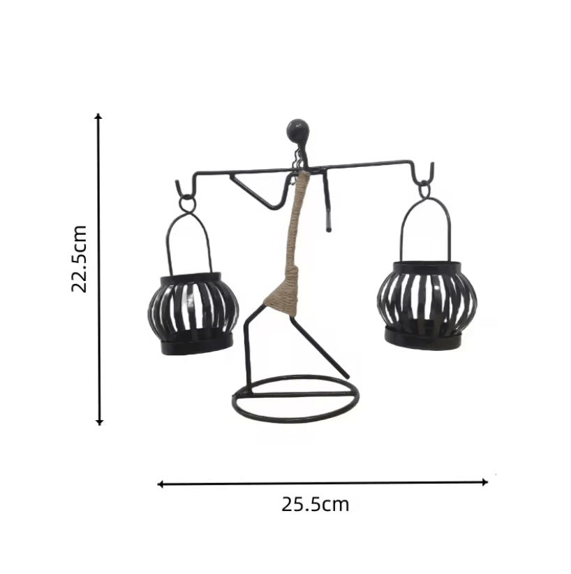 Nordic Abstract Metal Candle Holder Sculpture for Modern Home Decor