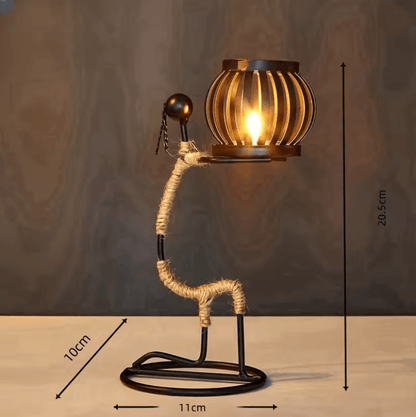 Nordic Abstract Metal Candle Holder Sculpture for Modern Home Decor